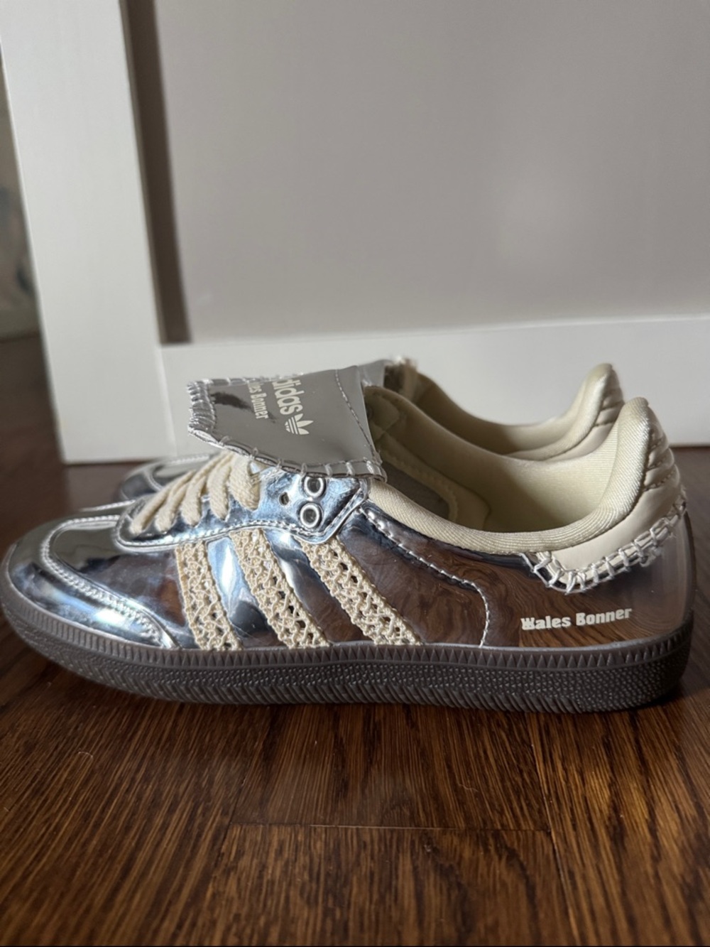 adidas x Wales Bonner women’s  Silver Metallic Sneakers - Picture 2 of 5
